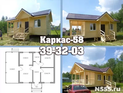 Дачный каркасный домик 6х7 одноэтажный под ключ